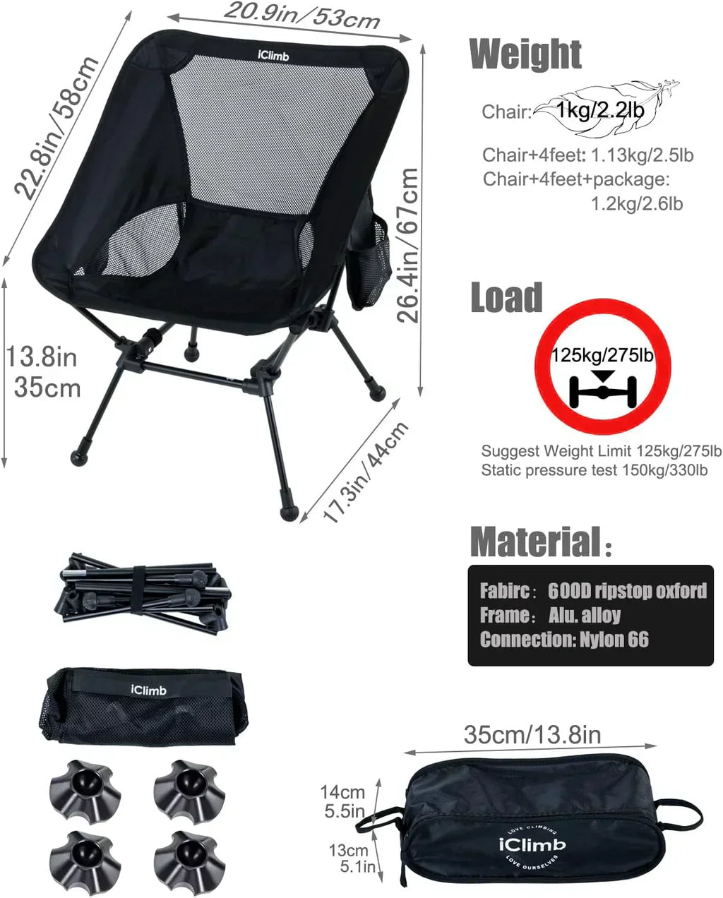 Ultralight Compact Camping Folding Beach Chair wourant