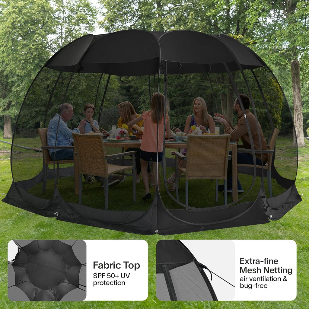 Screen gazebo sleeps 6-10-15 people Igloo-style canopy tent mosquito net on the sides Perfect wourant