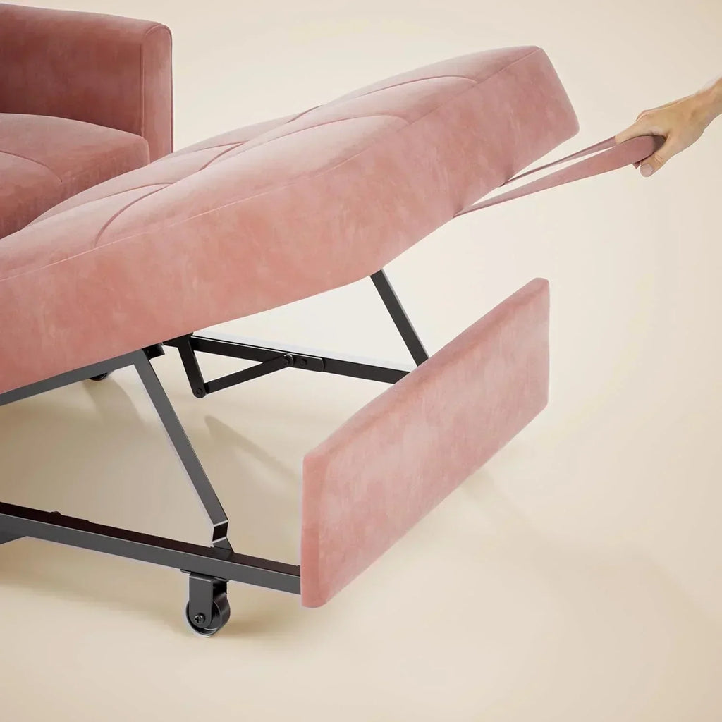 Sofa Bed Chair 3 in 1 Convertible Pullout Single Sleeper Chair Bed Spacious Multifunctional Sofa wourant