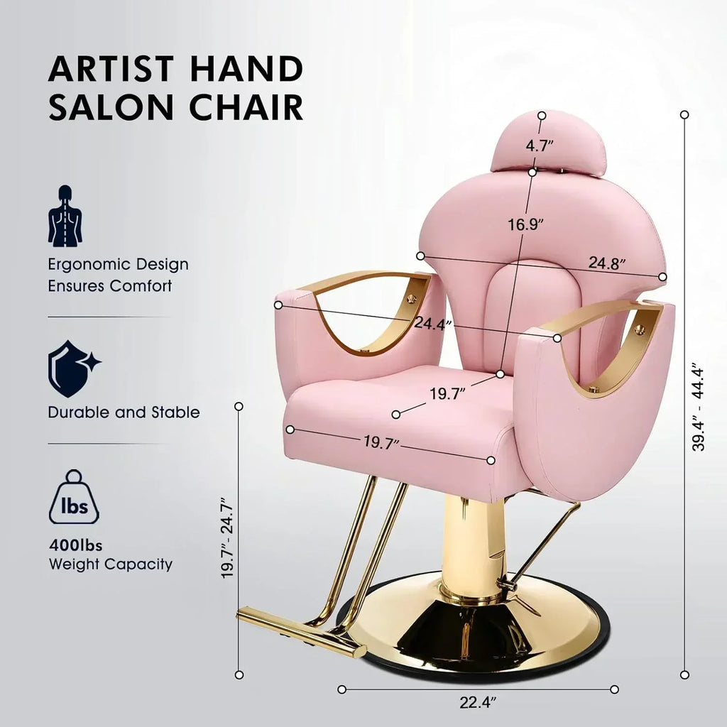 Artist Hand Salon Chair Reclining Barber Chair Oversized Hydraulic Pump Hair Salon Chair wourant