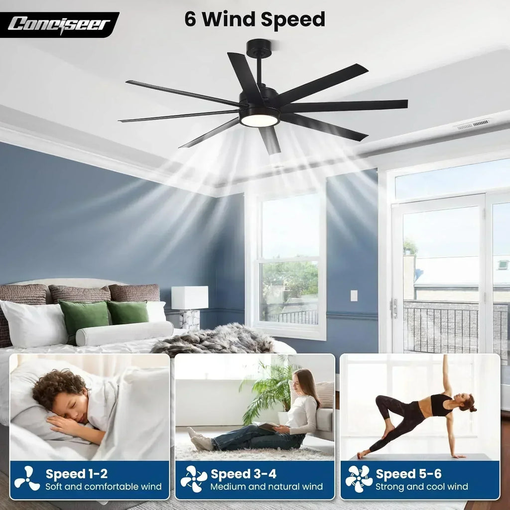 Modern ceiling fan 72 inch bedroom living room library cafe outdoor/industrial wourant
