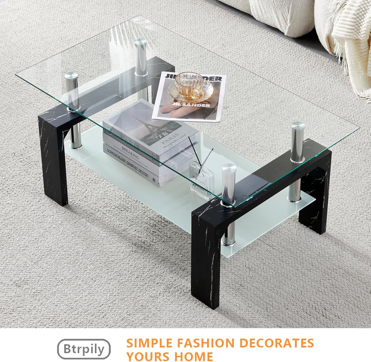 Living Room Rectangle Coffee Table Tea Table Suitable for Waiting Room Modern Side Coffee Table wourant