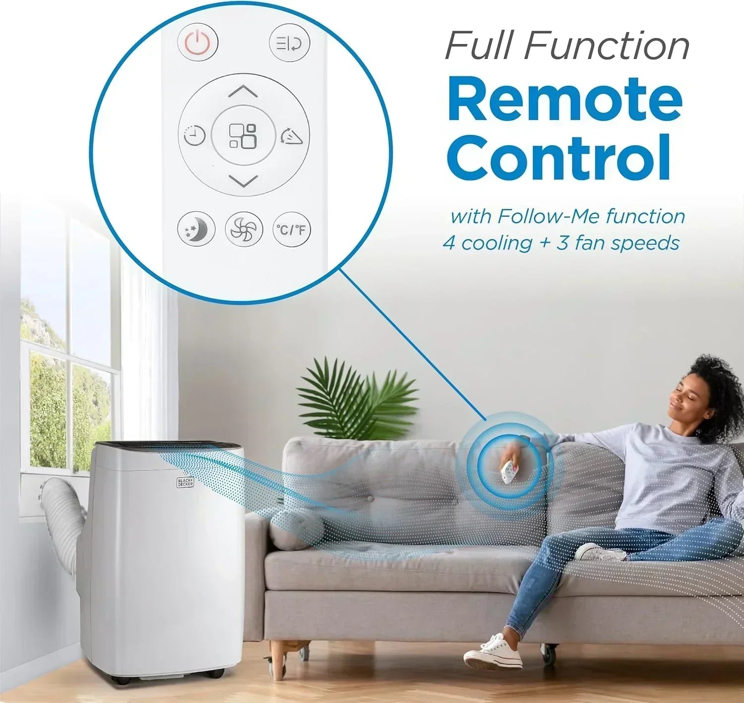 BLACK+DECKER 10,000 BTU Portable Air Conditioner for Rooms up to 450 Sq with Remote Control wourant