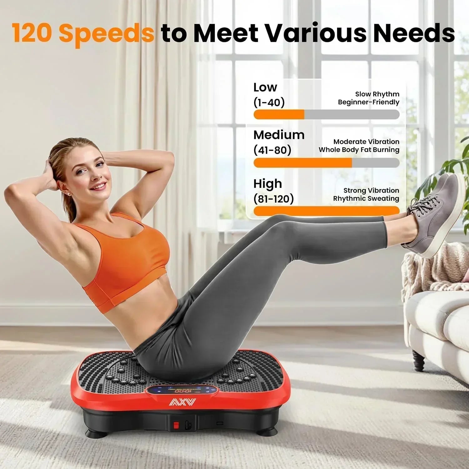 AXV Vibration Plate Fitness Platform Trainer Suitable for men and women to lose weight wourant