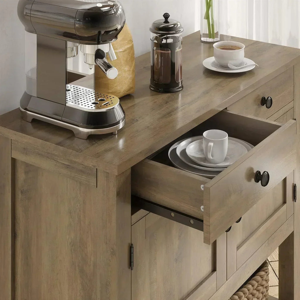 Farmhouse style console table coffee bar entry table with storage rack sofa table wourant