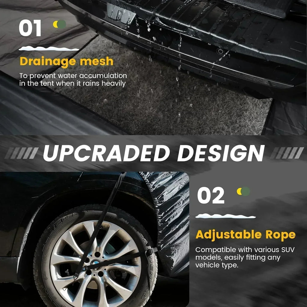 SUV Tent 5-9 Person Rectangle Car Tent for Family Waterproof Windproof for Car Camping Tents wourant