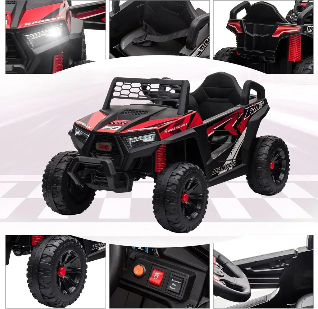 TOBBI 12V Kids Ride on Car Electric Off-Road UTV Truck with Diverse Functions Double Open Doors wourant