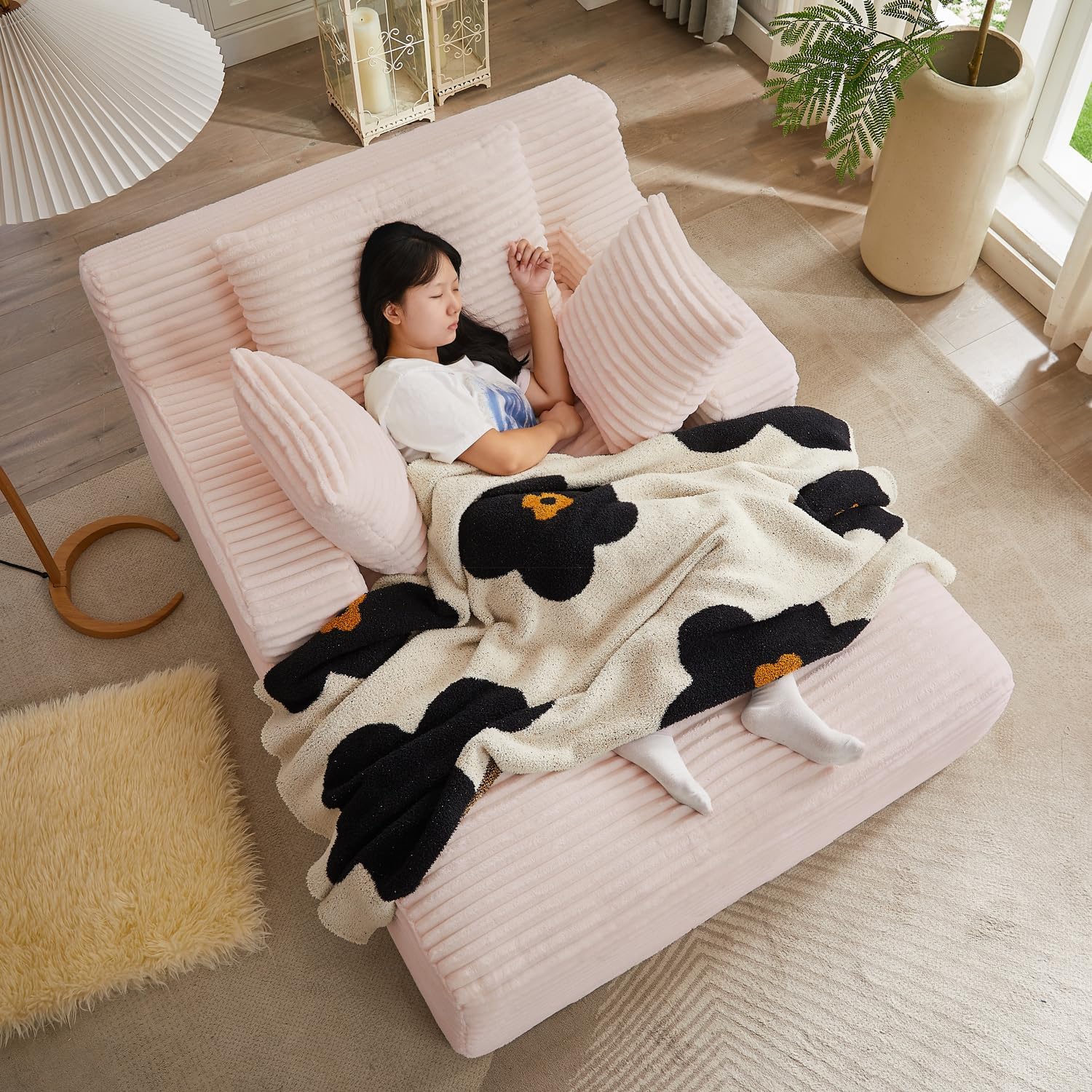 50-inch indoor recliner oversized corduroy upholstered boneless sofa bed deep sleeper sofa wourant