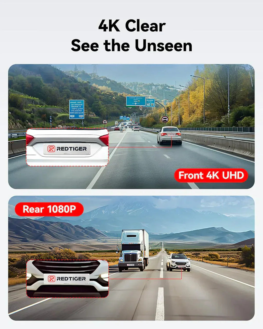 Dash Cam Front Rear 4K/2.5K Full HD Dash Camera for Cars Included 32GB Card Built-in Wi-Fi GPS wourant