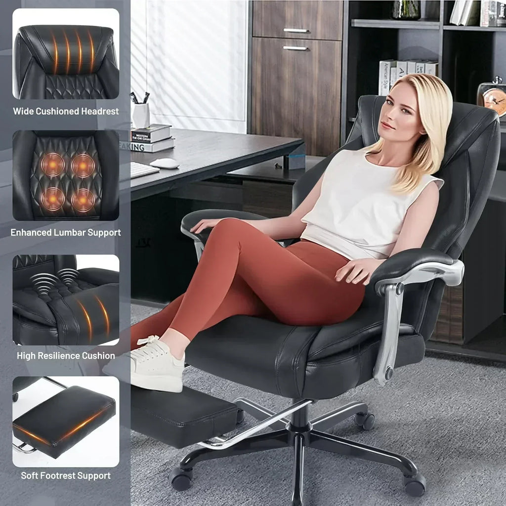 Massage Office Chair with Heating and Footrest Ergonomic Executive Reclining Office Chair wourant