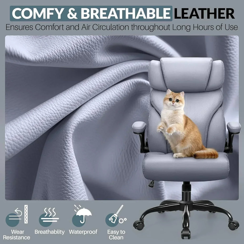 Office Chair Large High-Foot Computer Desk Chair Chair Lumbar Support Rotating Computer Chair wourant