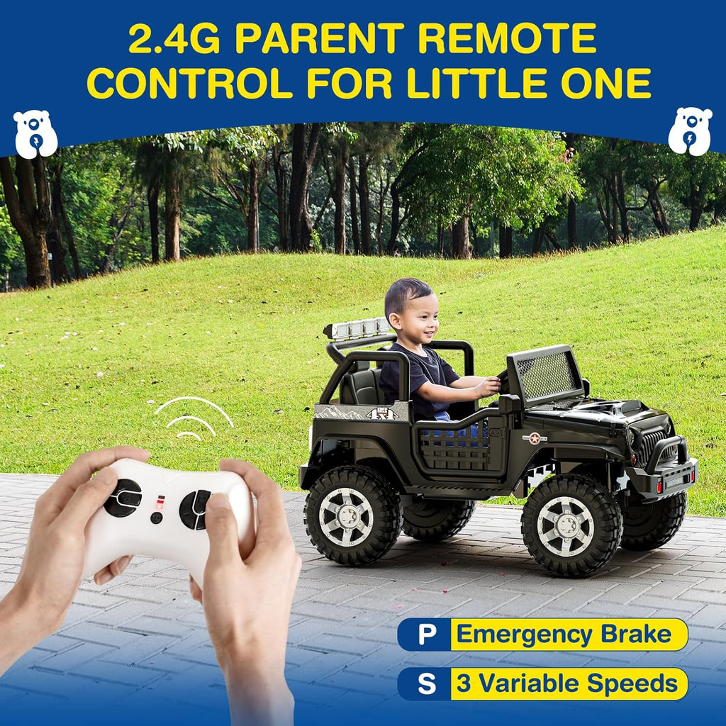 L8 Ride On Car 2 Seater 12V Kids Electric Car Remote Control 4-Wheel Suspension Bluetooth Speaker wourant