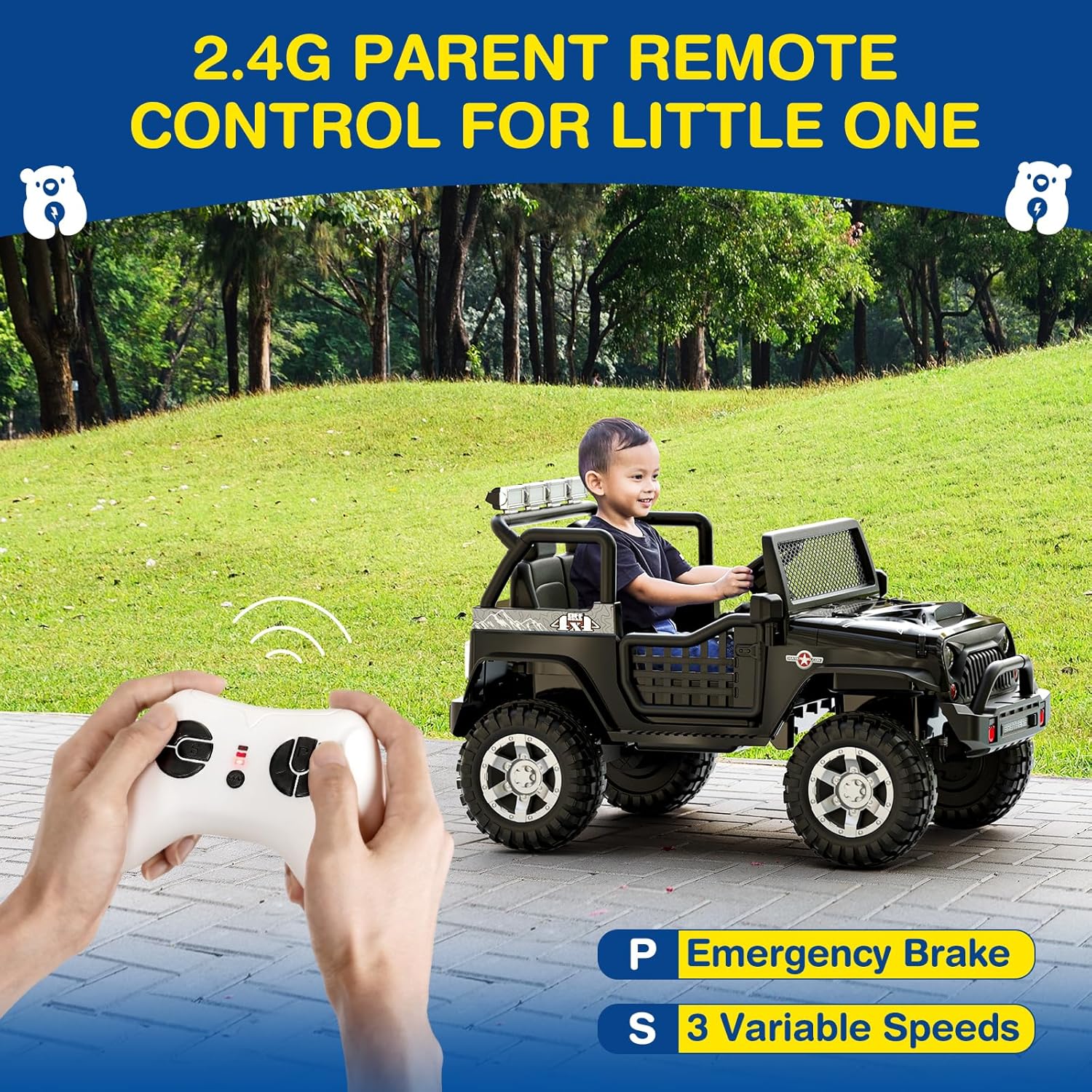 L8 Ride On Car 2 Seater 12V Kids Electric Car Remote Control 4-Wheel Suspension Bluetooth Speaker wourant