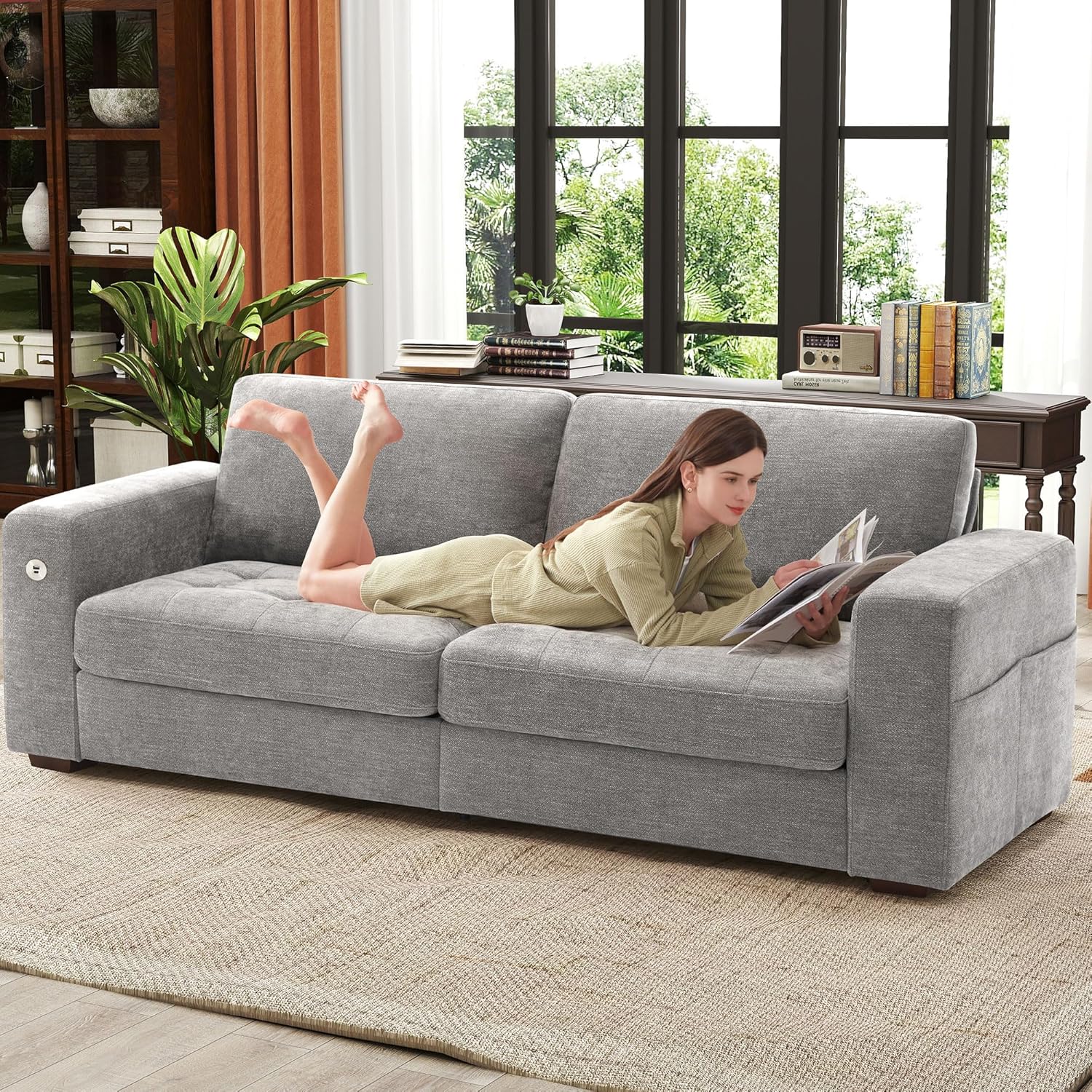 ihanherry 146-inch U-shaped modern sofa modular area cloud sofa wourant