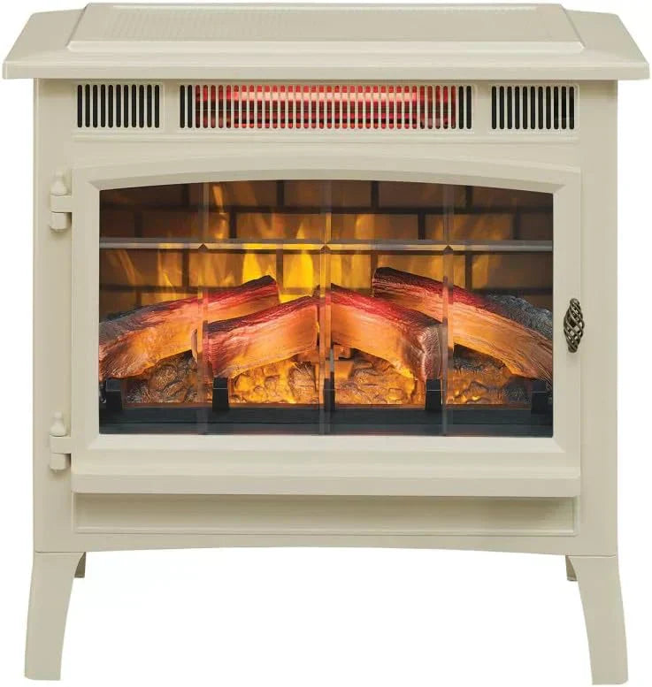 Freestanding Electric Fireplace Stove Heater with 3D Flame Effect for 1000 Sq. Ft wourant