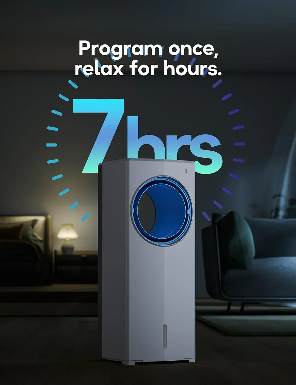 Windowless Portable Air Conditioner 26.3" Small Evaporative Air Cooler for Room No Window wourant