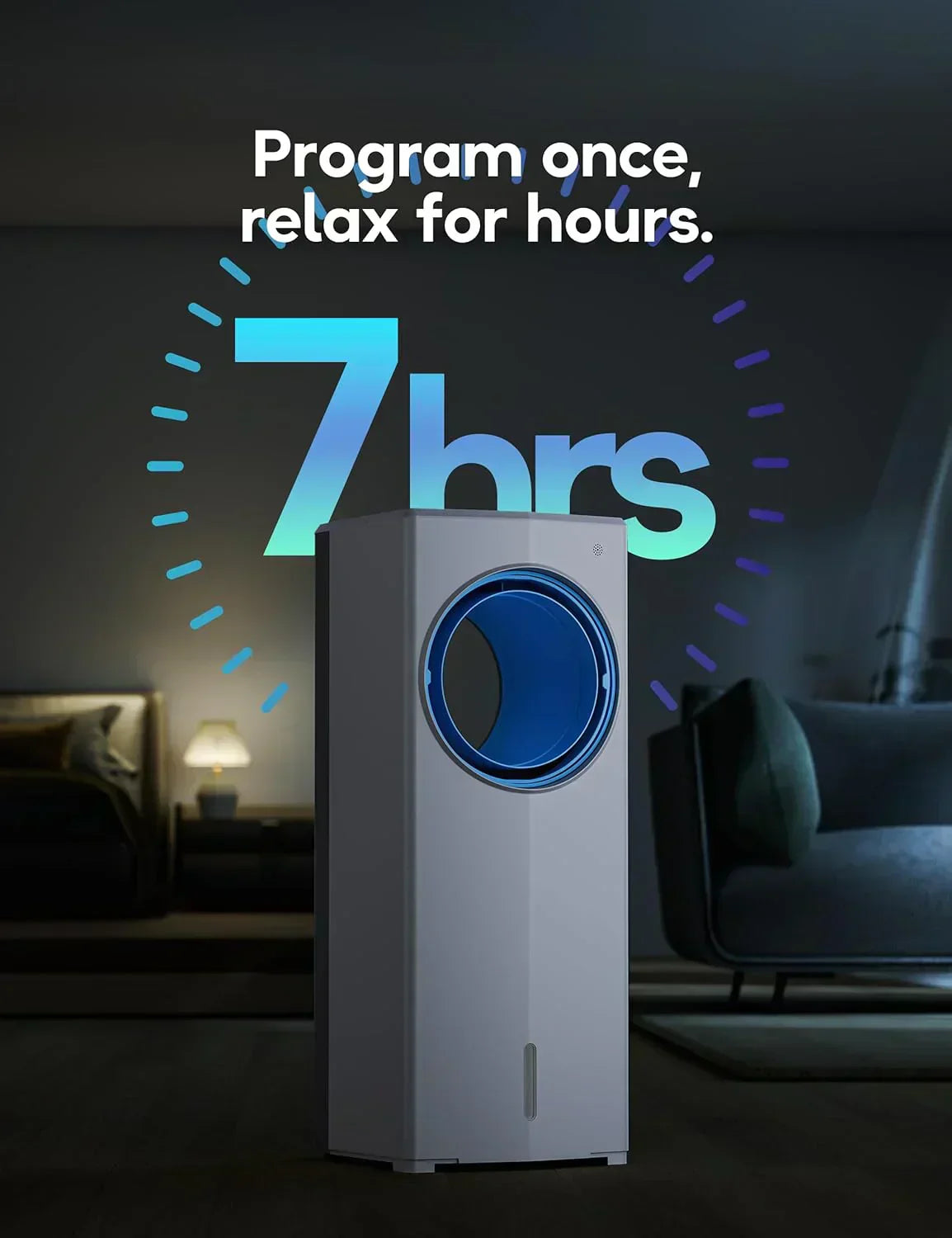 Windowless Portable Air Conditioner 26.3" Small Evaporative Air Cooler for Room No Window wourant