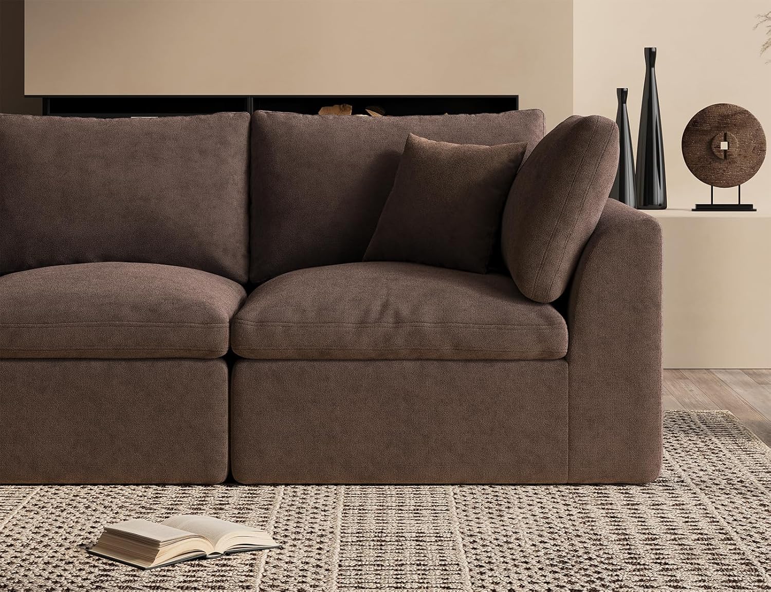 110 inch cloud sectional sofa for living room convertible L-shaped sofa 3 seater sectional sofa wourant