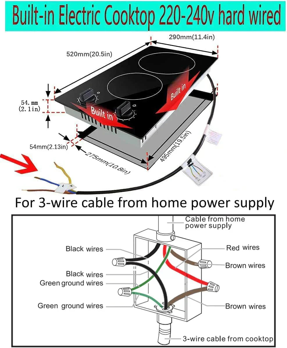 Karinear 30 Inch Electric Cooktop 4 Burners Built-in Ceramic Cooktop Radiant Electric Stove Top wourant