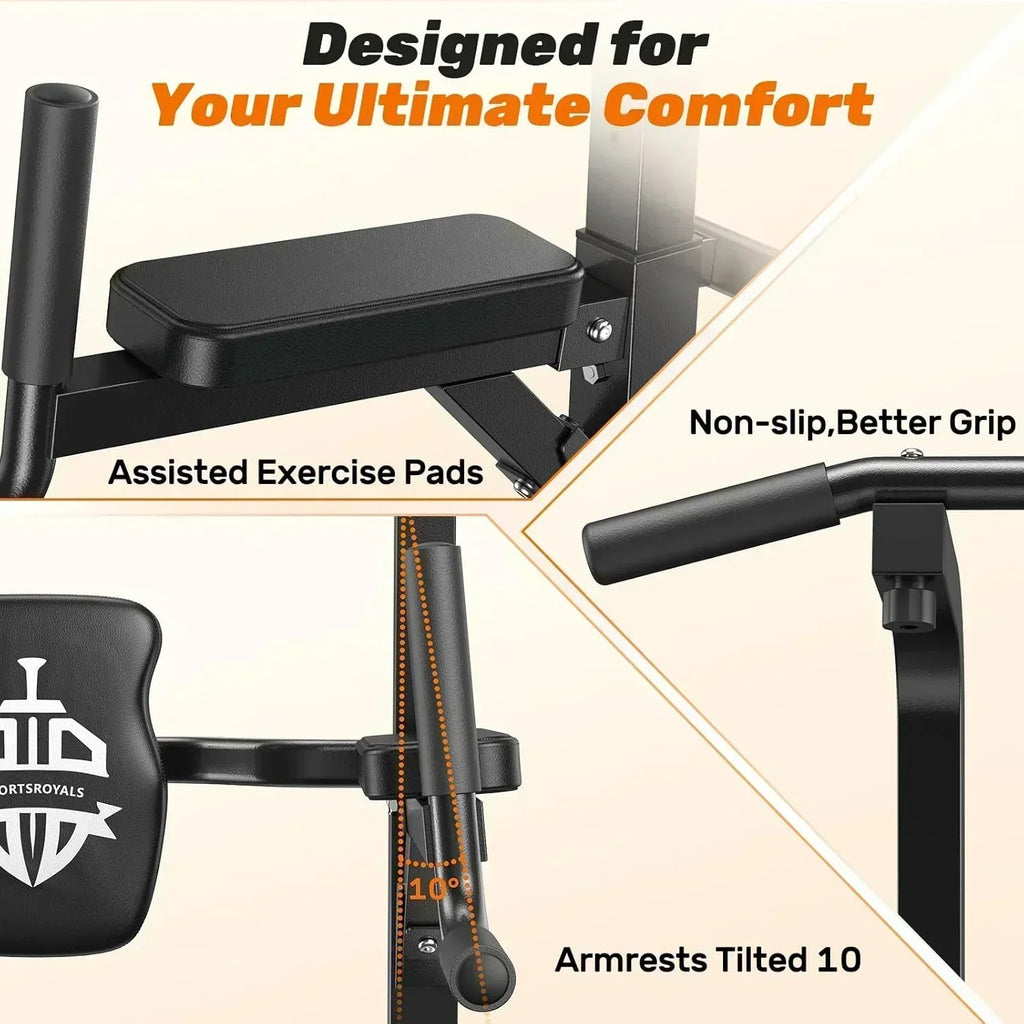Sportsroyals Power Tower Pull Up Bar Station 450 lbs stable suspended immersion tilt station wourant