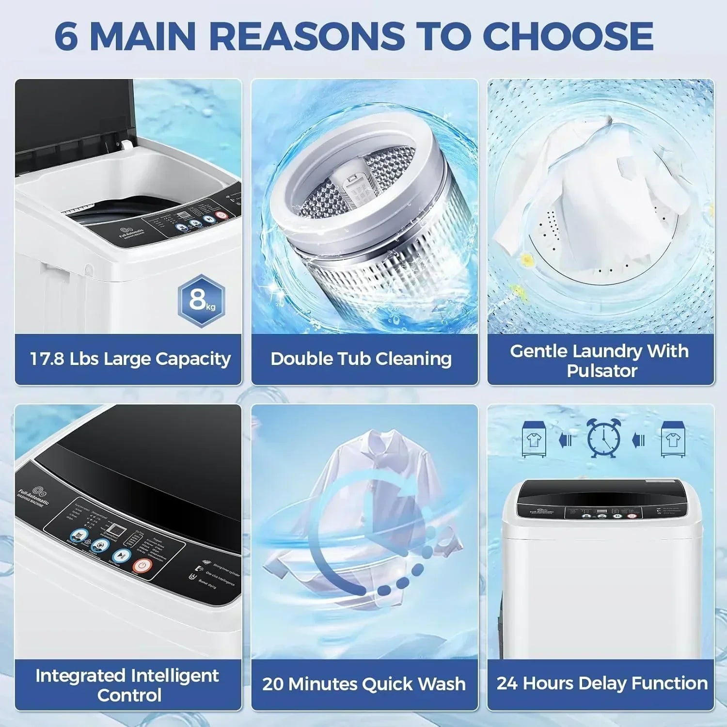 20Lbs Portable Washing Machine Nictemaw Portable Washer 2.8 Cu.ft Washer and Dryer Combo wourant