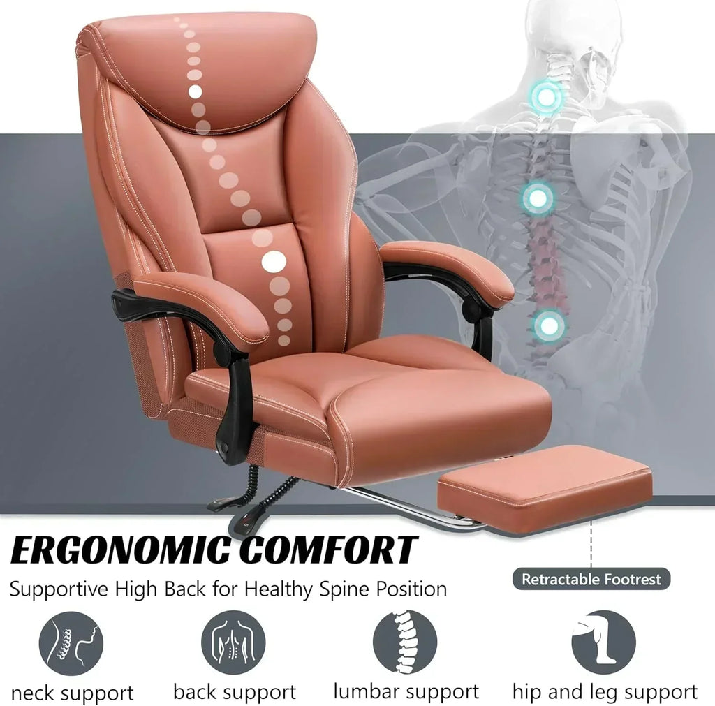 Office Chair Large High-Foot Computer Desk Chair Chair Lumbar Support Rotating Computer Chair wourant