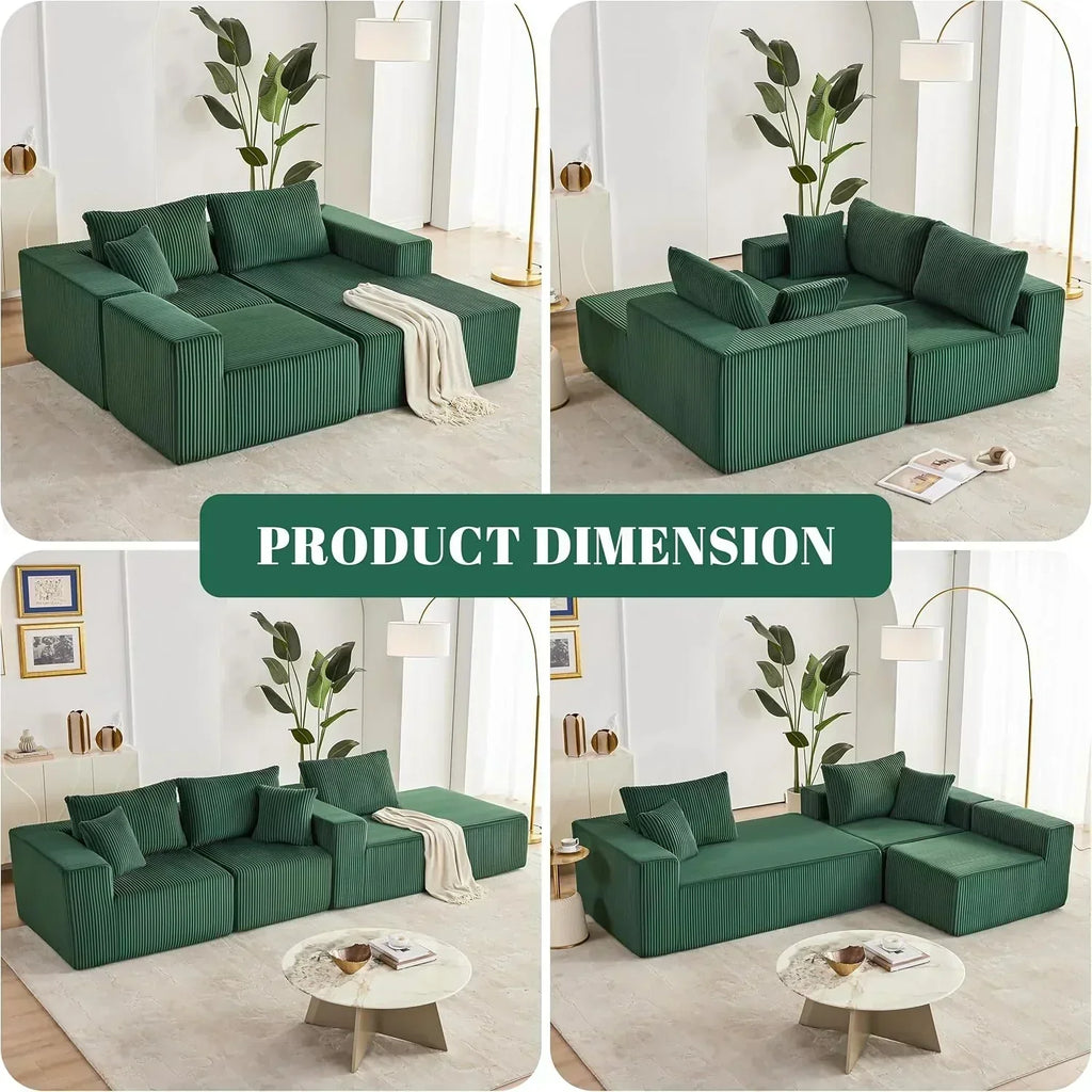 108-inch modular sofa cloud modular sofa with deep seat and reclining chair upholstered sofa wourant
