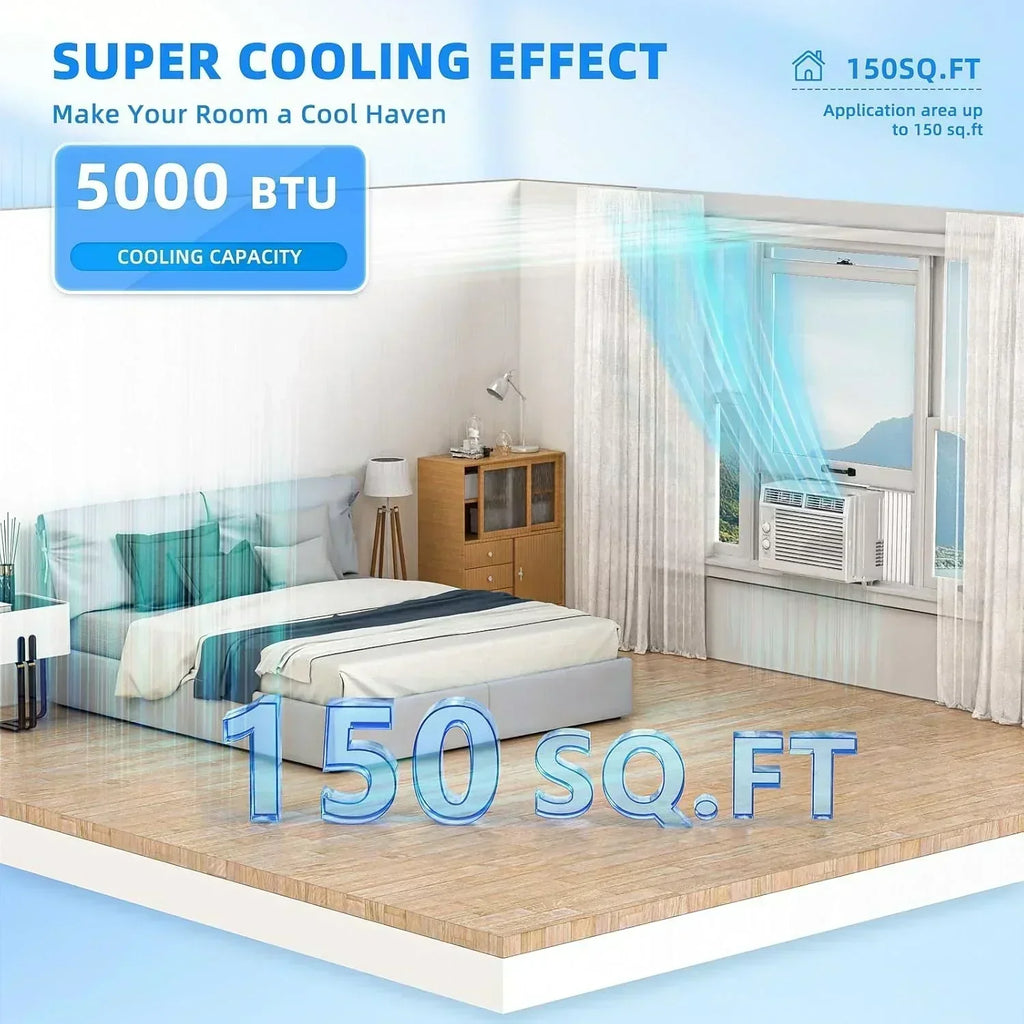 Antarctic Star 12,000 BTU U-Shaped Window Air Conditioner Unit Cools up to 550 Sq.Ft. with 6 Modes wourant