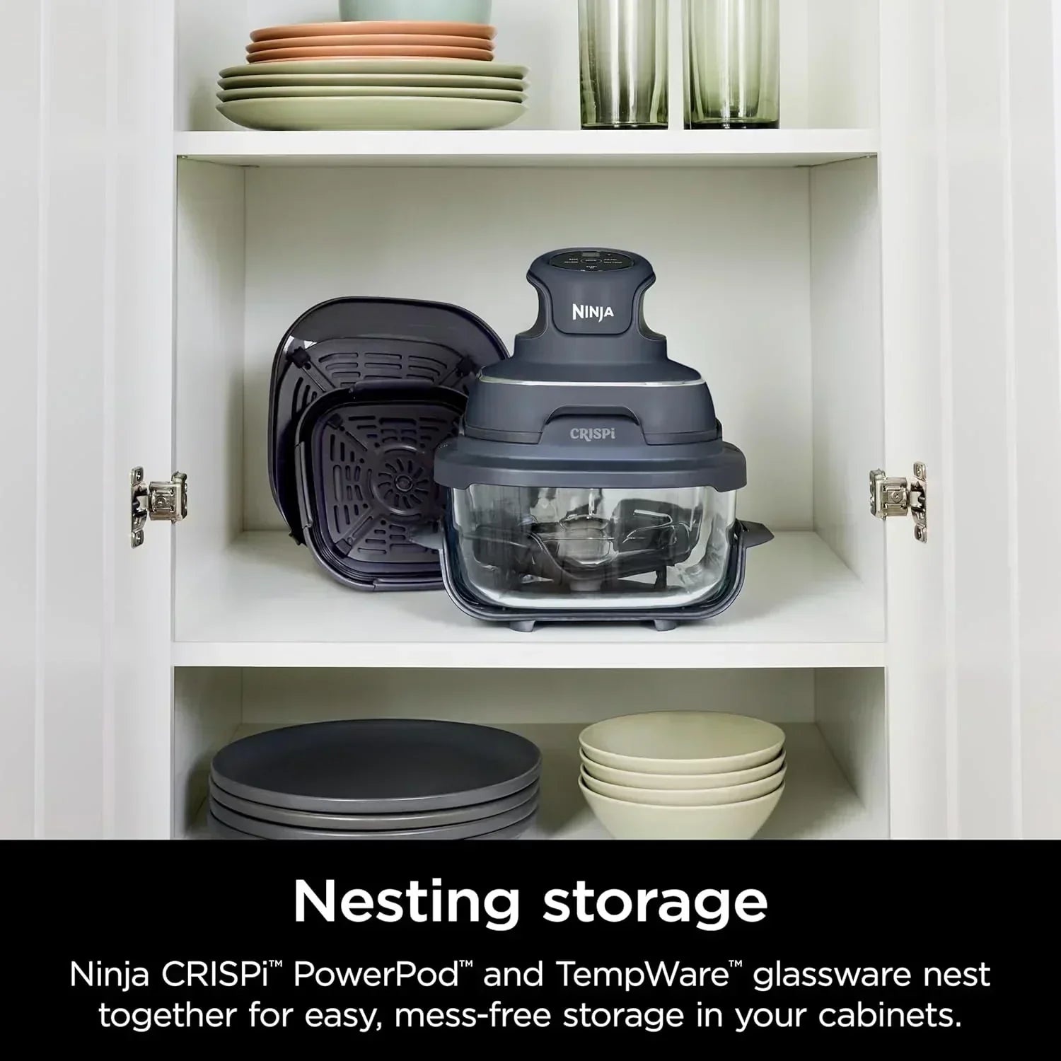 Ninja Crispi 4 in 1 Portable Glass Air Fryer Cooking System 4QT 6 Cup TempWare Glass Containers wourant