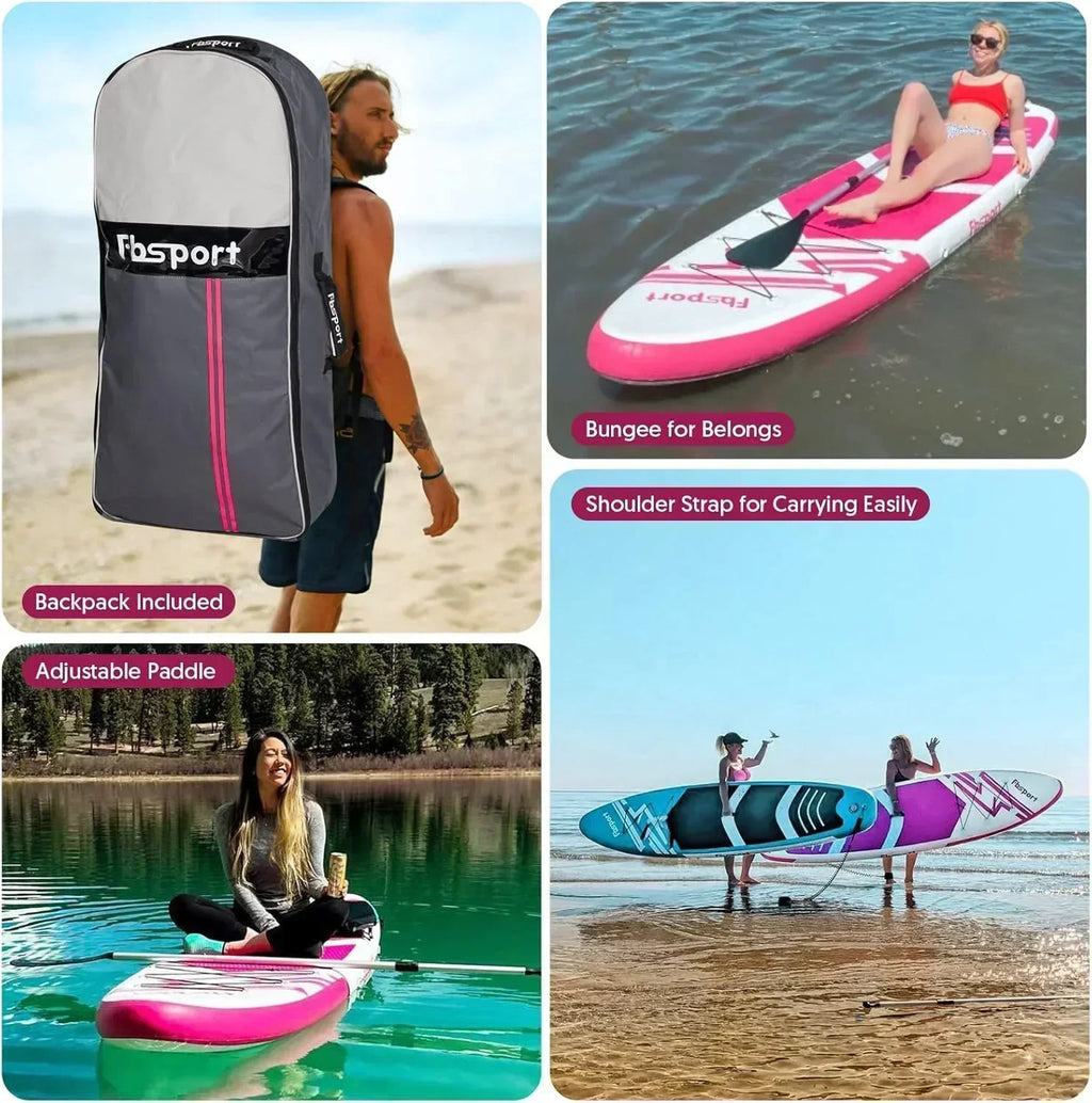 FBSPORT 11' Premium Stand Up Paddle Board Yoga Board with Durable SUP Accessories Carry Bag wourant