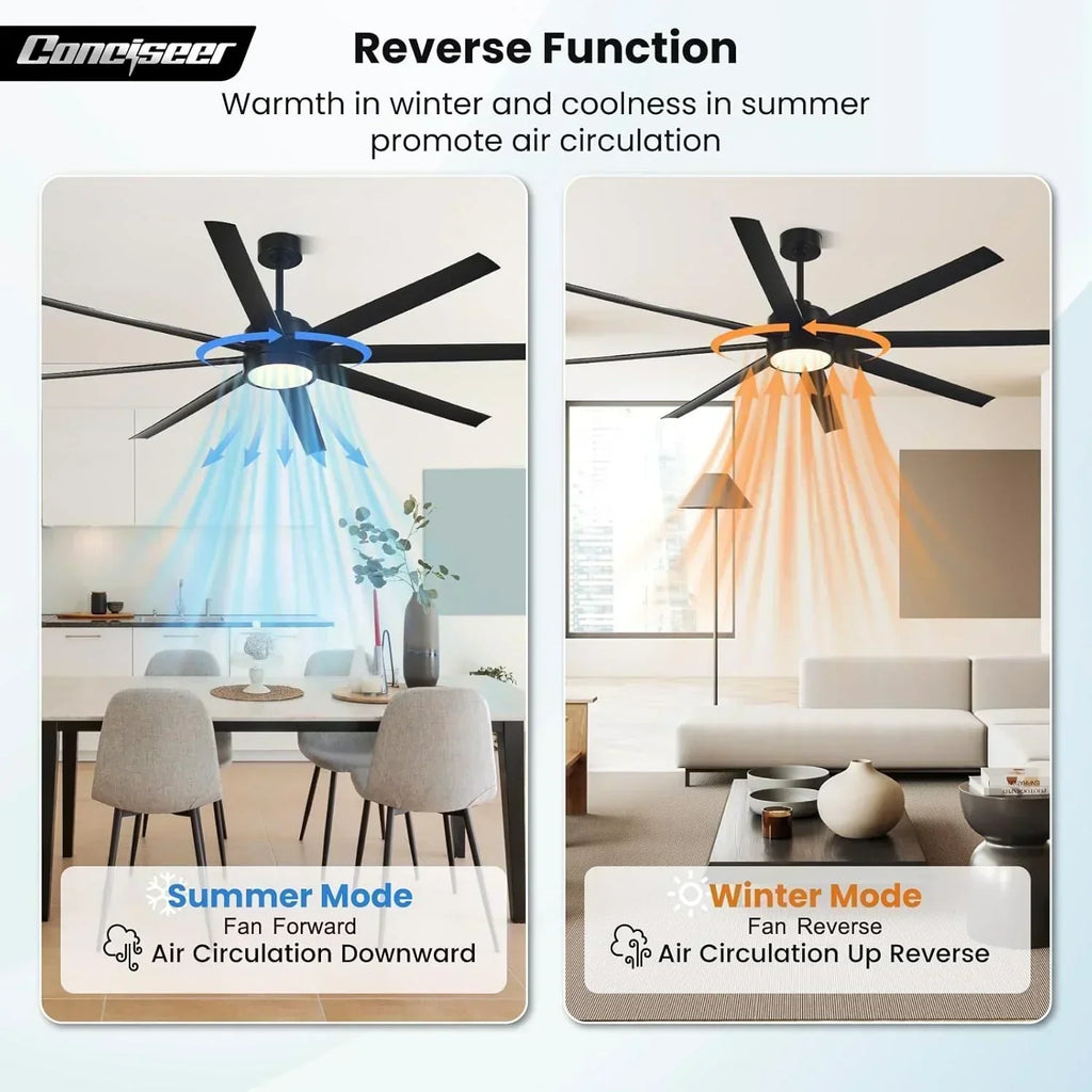 Modern ceiling fan 72 inch bedroom living room library cafe outdoor/industrial wourant