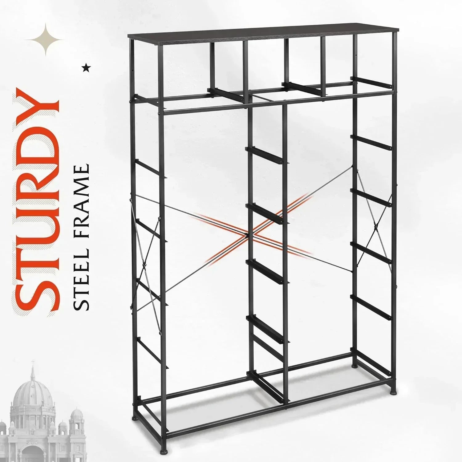 WLIVE Storage Organizer Unit with 13 Fabric Bins Storage Drawers Organizer with Steel Frame wourant