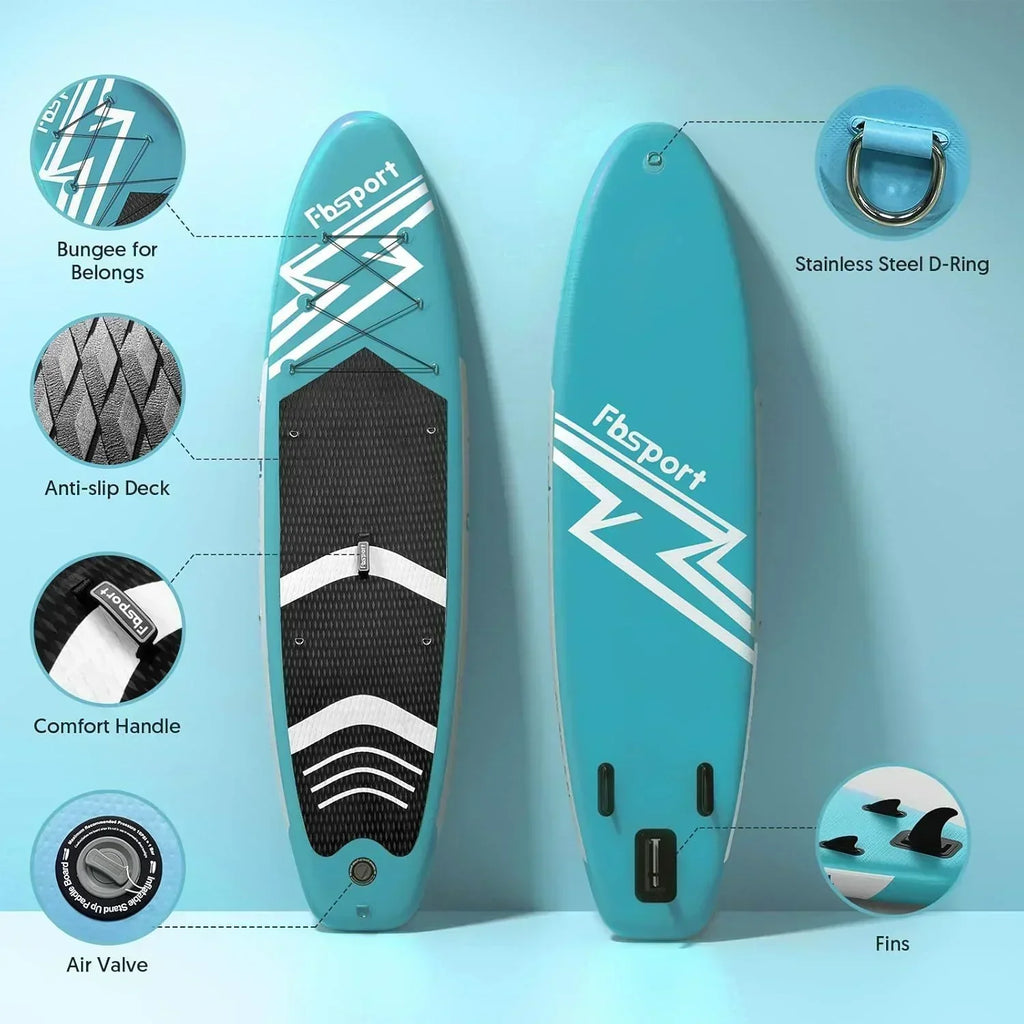 FBSPORT 11' Premium Stand Up Paddle Board Yoga Board with Durable SUP Accessories Carry Bag wourant