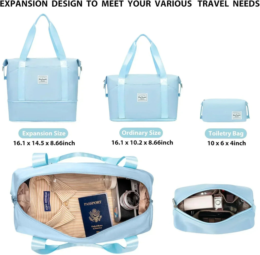 LONG VACATION 6 Piece Luggage Set Carry on Suitcase with ABS+PC hardshell Spinner Wheels wourant