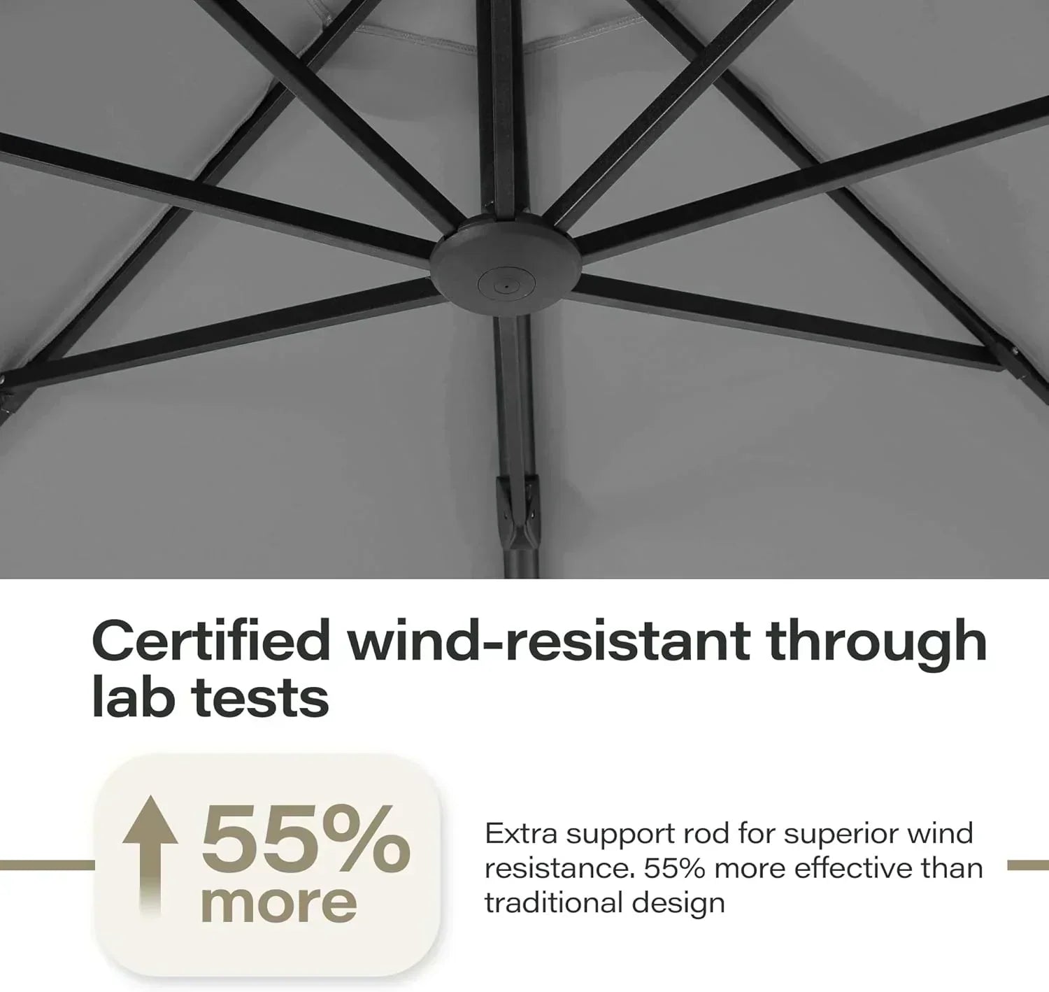 LAUSAINT HOME Outdoor Patio Umbrella with Base included 11 FT Deluxe Curvy Cantilever Umbrella wourant
