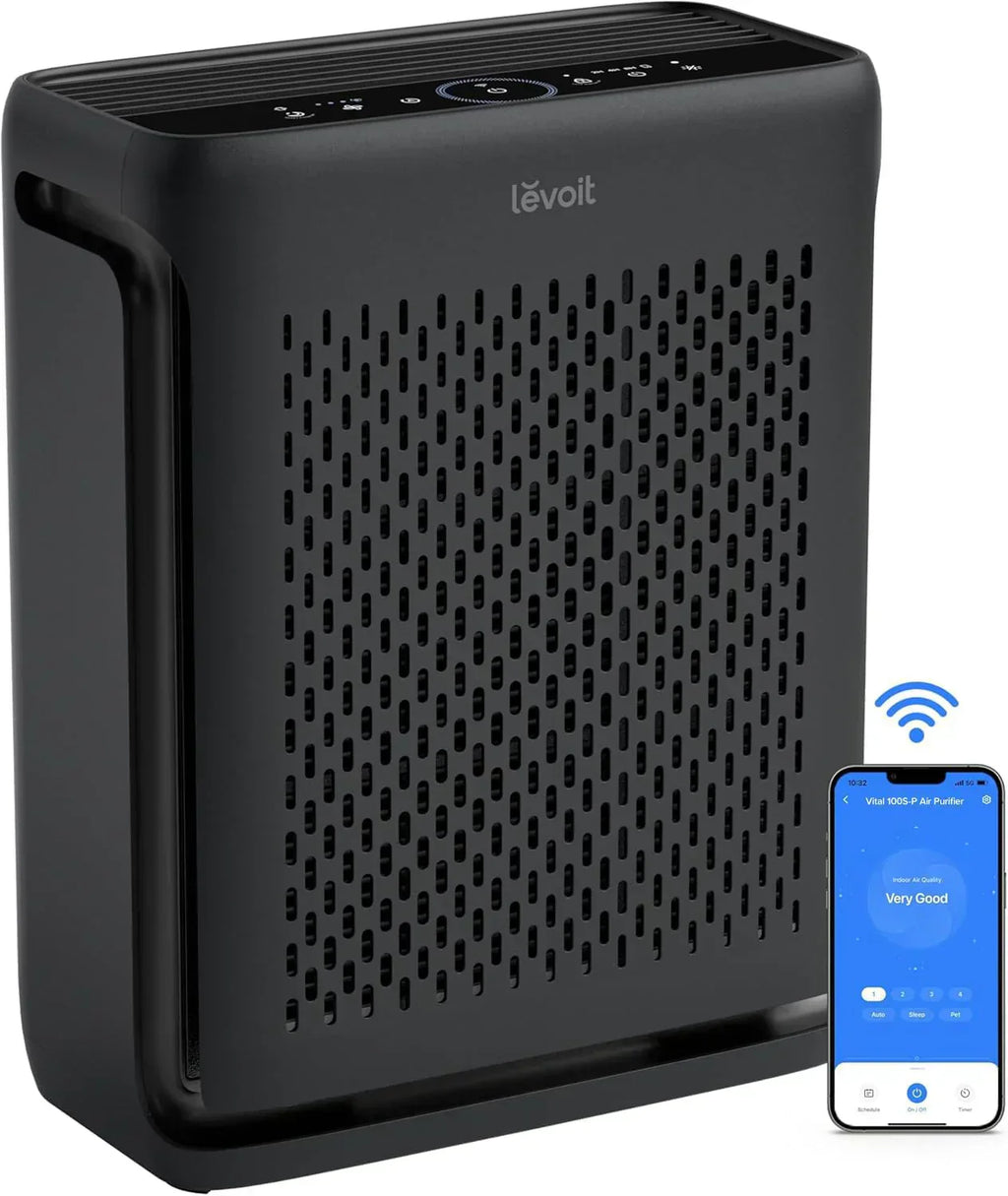Large-room air purifier for home use with air quality monitor washable pre-filter wourant