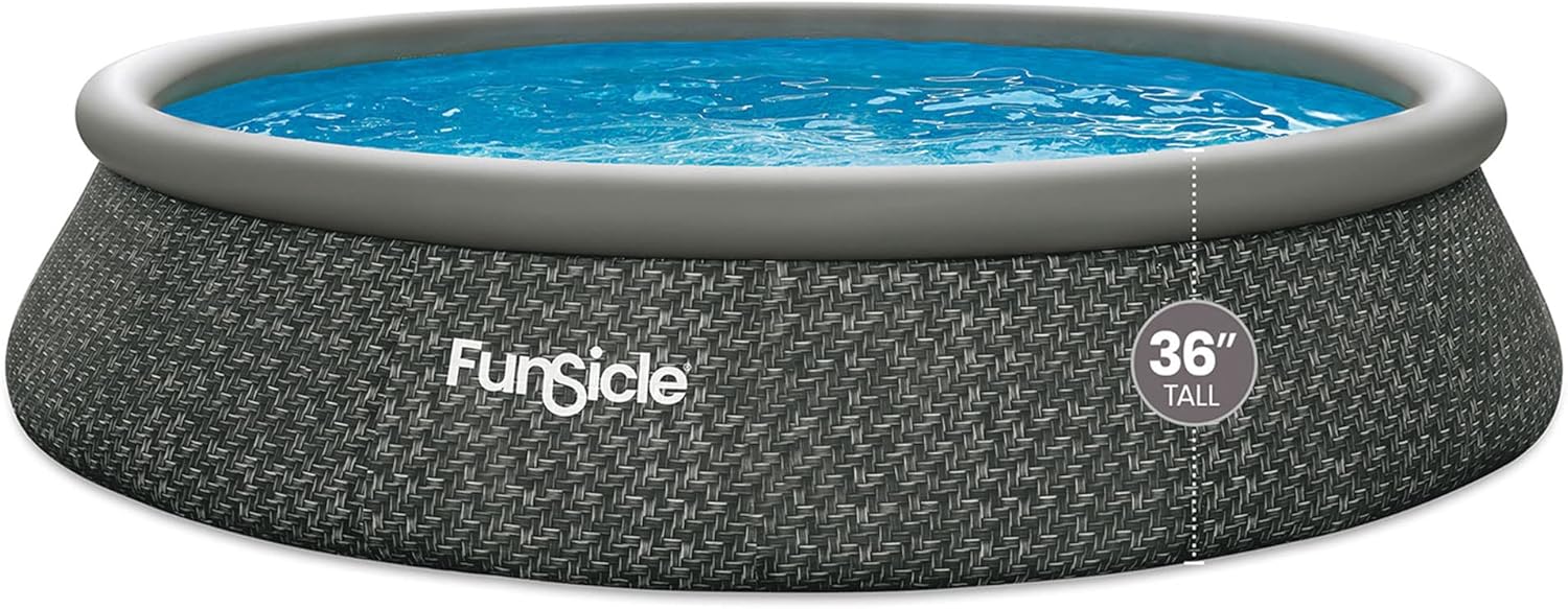 Funsicle 12 Foot by 36 Inch Quickset Round Inflatable Ring Top Outdoor Swimming Pool Set wourant