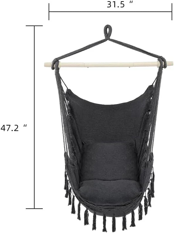 ONCLOUD Hammock Chair Hanging Rope Swing Load Capacity Macrame Hammock Swing Seat wourant