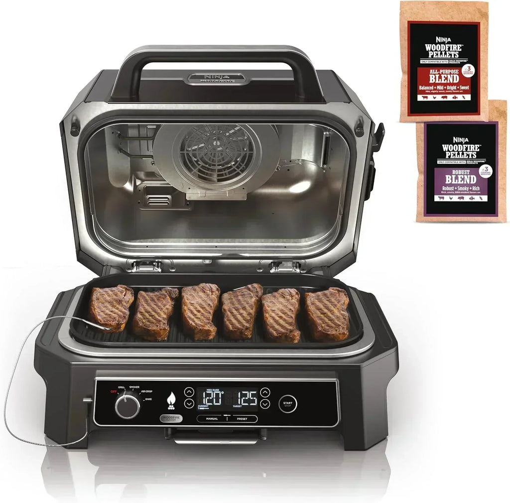 Ninja Woodfire Pro XL Outdoor Grill Smoker Thermometer 4-in-1 Master Grill BBQ Smoker Outdoor Air Fryer wourant
