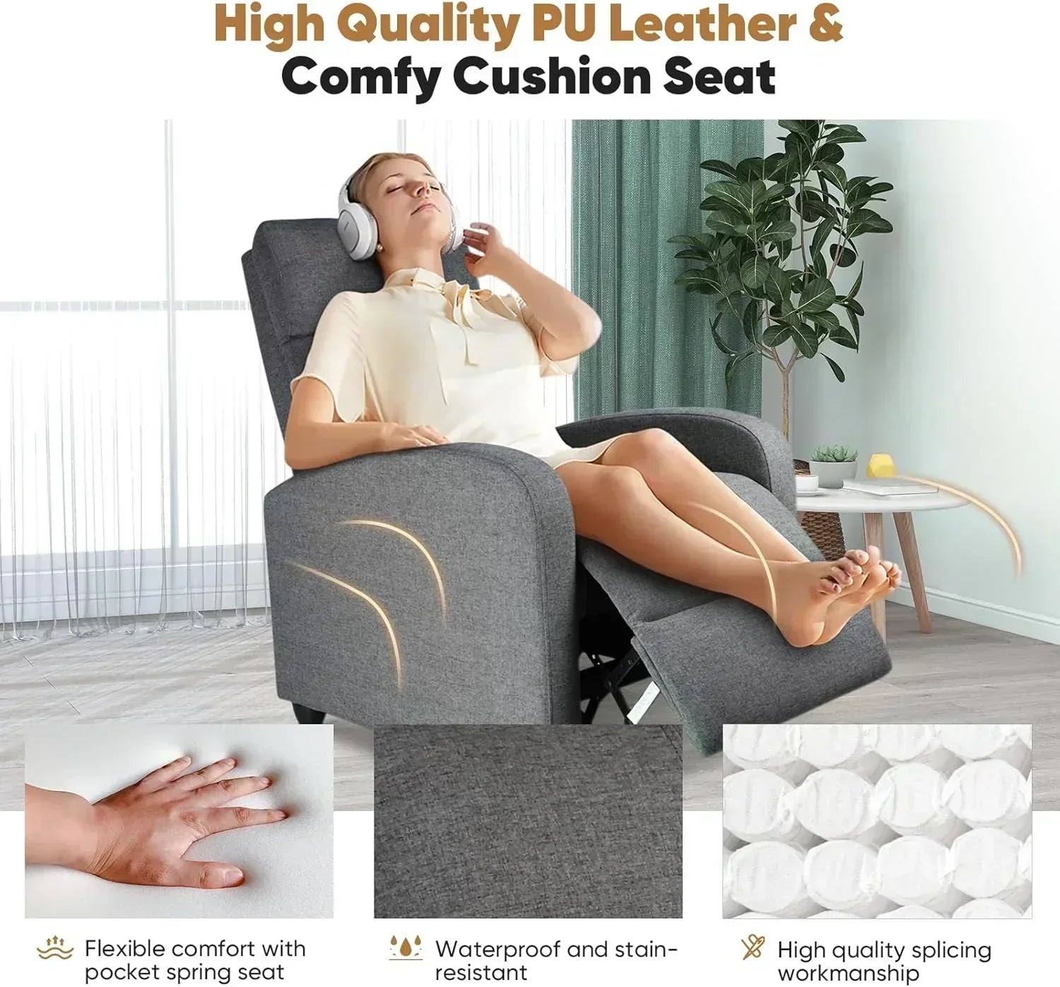 Adult recliner living room massage recliner adjustable home theater chair single sofa wourant