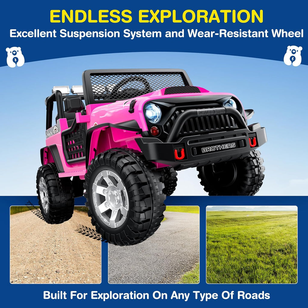 L8 Ride On Car 2 Seater 12V Kids Electric Car Remote Control 4-Wheel Suspension Bluetooth Speaker wourant
