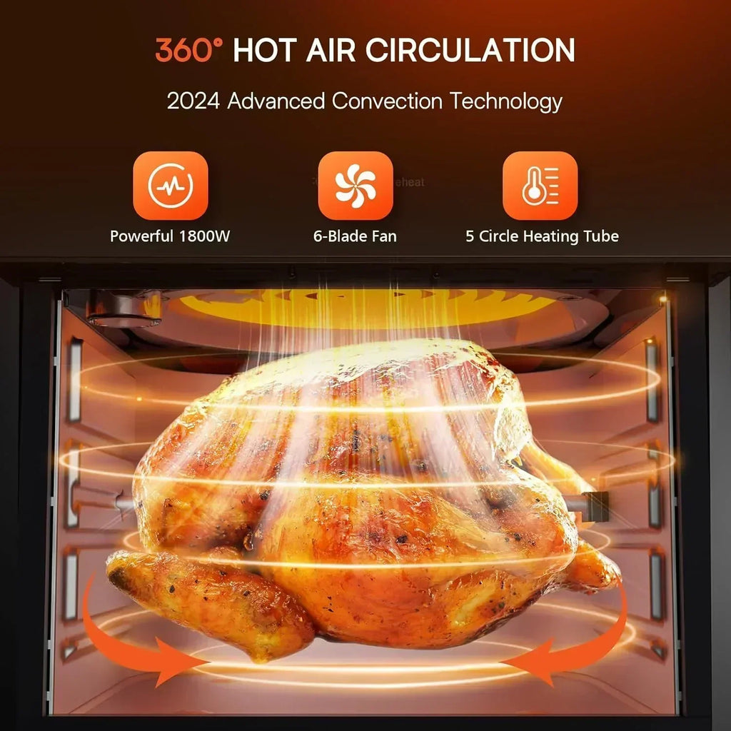 Nuwave Brio 15.5Qt Air Fryer Oven quickly reheats bakes and dehydrates food wourant