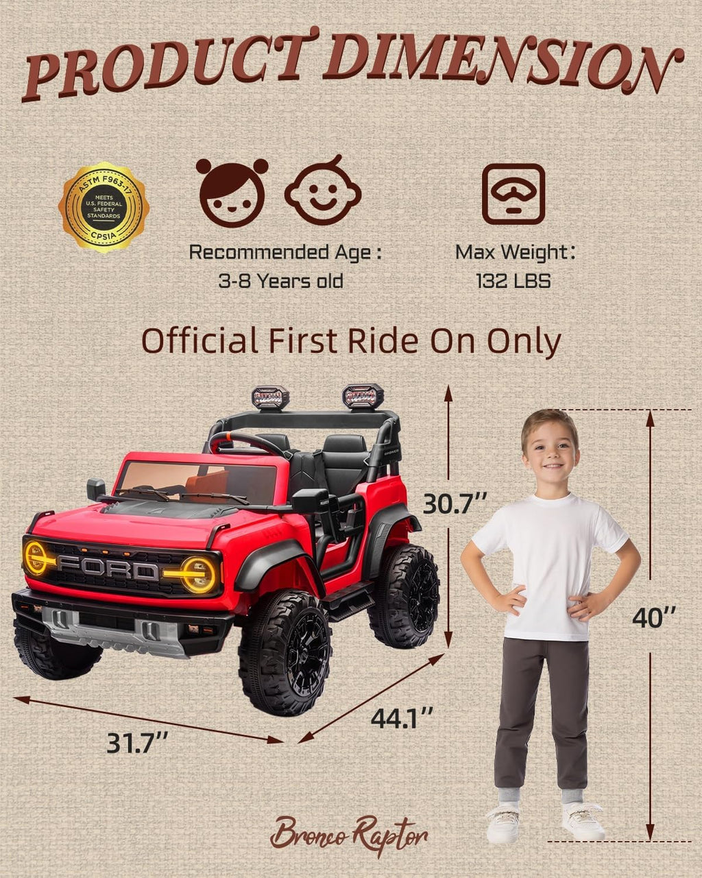Kids Pink Ride-On Truck Battery Powered Electric Toy Car wourant