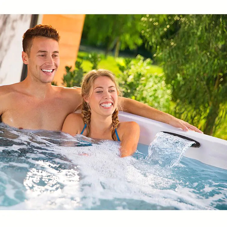 Lifesmart Spas 110 Volt 7 Person 22 Jet Square Plug And Play Hot Tub with Ozonator in Espresso wourant