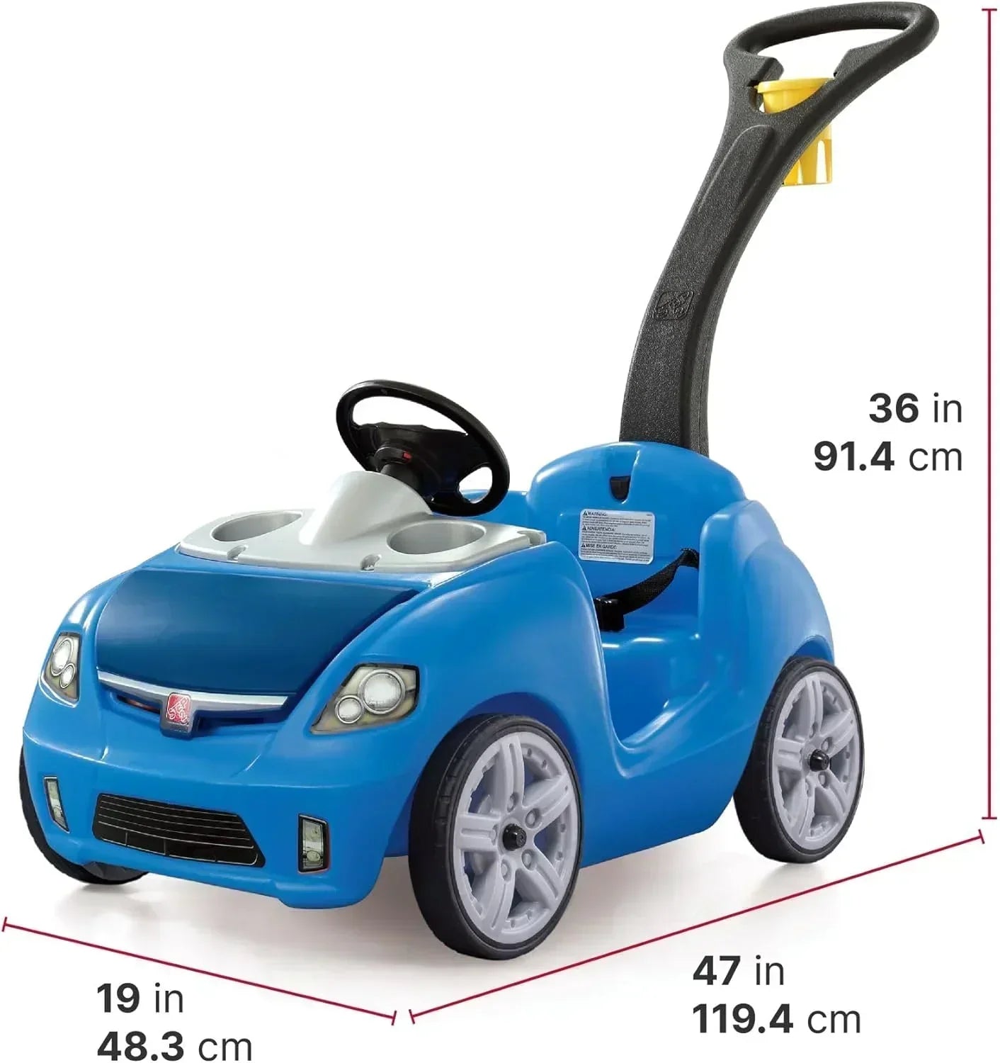Step2 Whisper Ride II Ride On Push Toy Car Pink Ride On Car with Included Seat Belt Easy Storage wourant