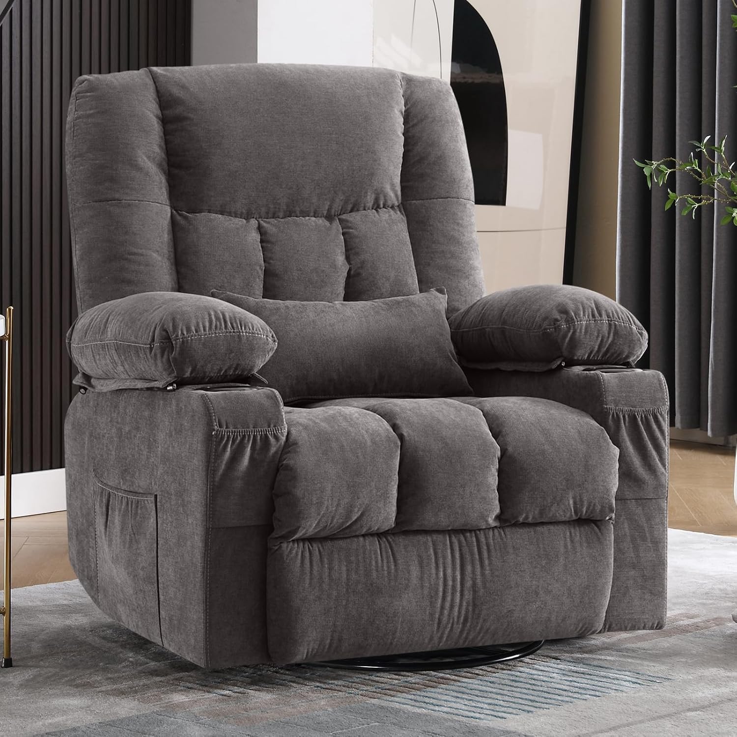 Massage rotating rocking lounge chair with vibration massage and calorie metering functions wourant