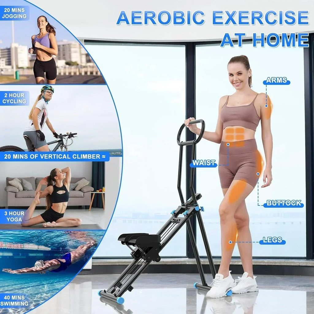 Stair Stepper for Home Gym Folding Vertical Climber Cardio Exercise Machine Stair Climber wourant