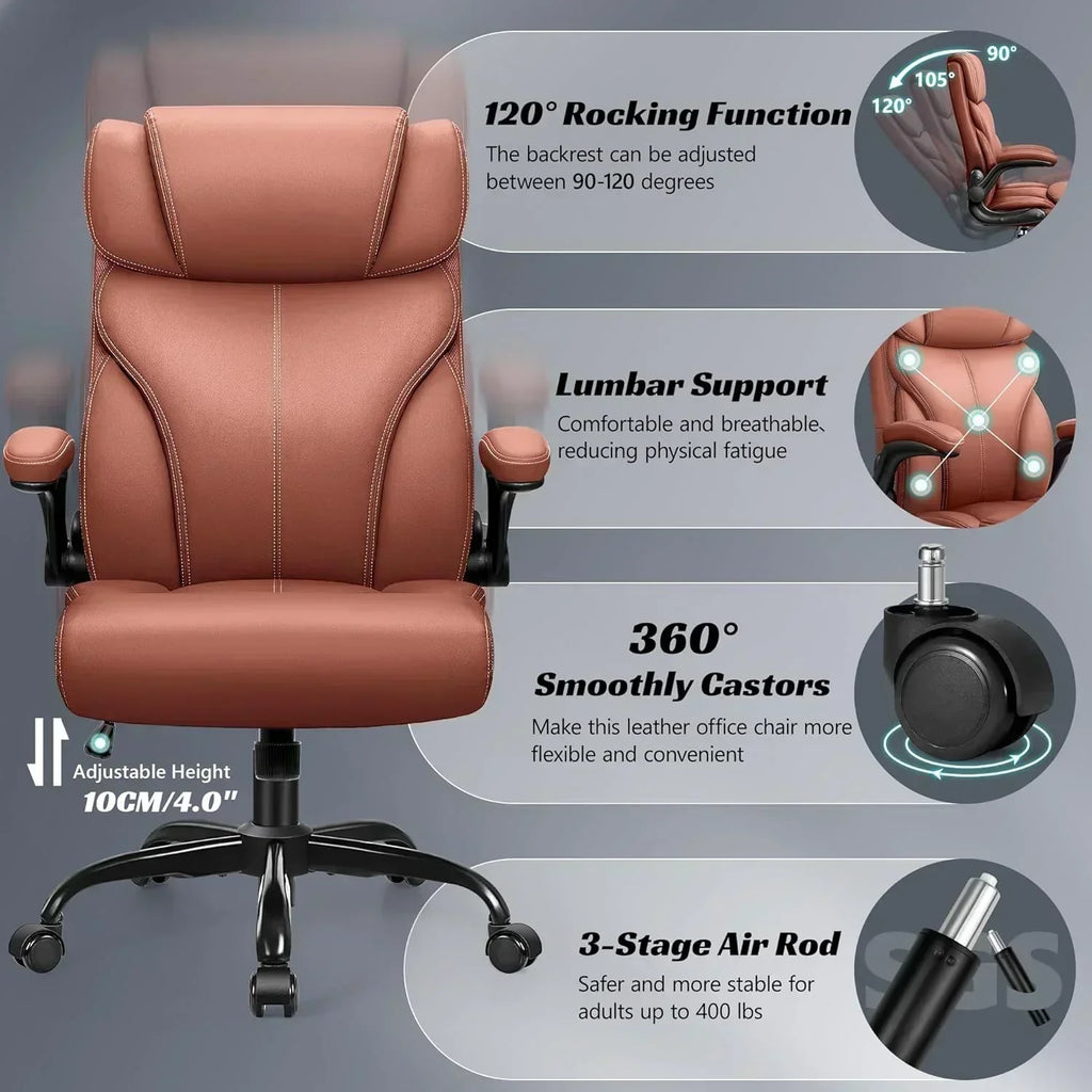 Office Chair Large High-Foot Computer Desk Chair Chair Lumbar Support Rotating Computer Chair wourant