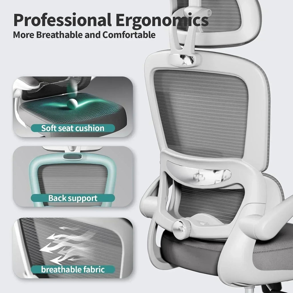 Office Chair Ergonomic Desk Chair 330 lbs Home Mesh Desk Chair Comfortable Gaming Chair wourant