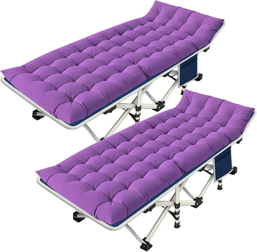 2-Pack Camping Cots with Mattress Comfortable Folding Bed Heavy Duty Baby Cot wourant